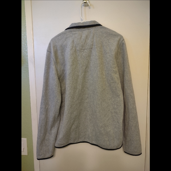 Nautica Fleece Gray Black Trim Polyester Warm Lightweight Zip Up Jacket M NWT - Picture 2 of 5